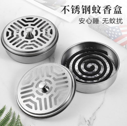 不锈钢带盖蚊香盘*1
