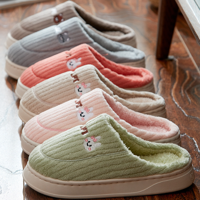 1双随机2025新款加厚棉拖鞋女士秋冬季居家保暖防滑加绒厚底情侣棉拖