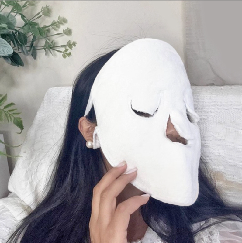 1个三孔挂耳款女性用热敷毛巾专用面部清洁冷敷毛巾家用保湿面罩加厚蒸脸补水巾