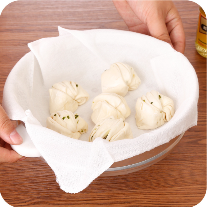 【1条】日式棉蒸笼布白色纱布笼屉布不粘蒸镘头布蒸饺子包子布厨房用品