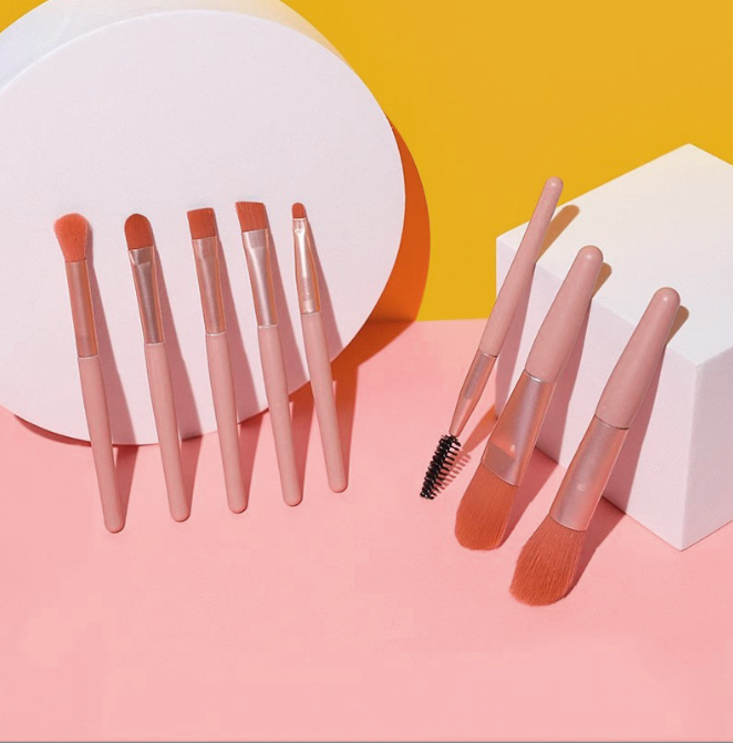 1包8支化妆刷套装莫兰迪便携款马卡龙化妆刷软毛腮红眼影刷美妆工具